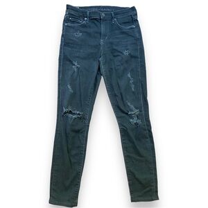 Citizens of Humanity Rocket Washed Black Distressed High Rise Skinny Jeans